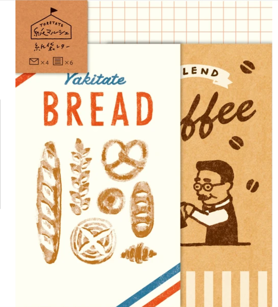 Furukawa Shiko Letter set Paper Marche Bread Mini Letter Set